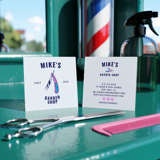 Vintager Friseursalon Quadratische Visitenkarte