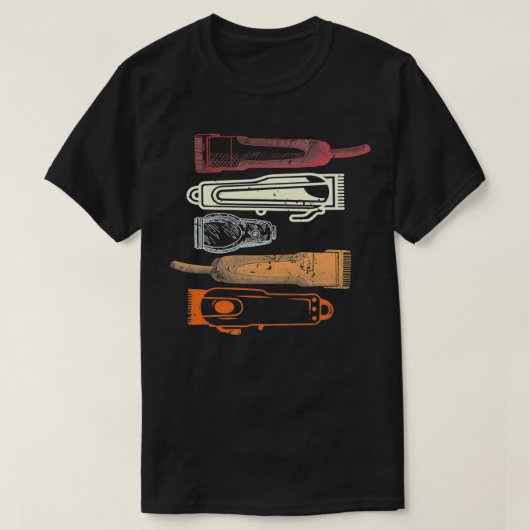 Vintager Friseursalon Retro Hair Clipper T-Shirt (Design vorne)