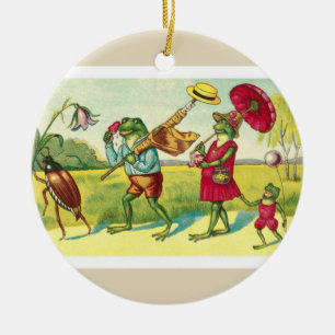 Vintager Frog Nr. 2 Keramik Ornament