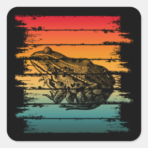 VINTAGER FROG QUADRATISCHER AUFKLEBER