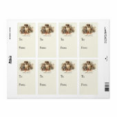 Vintager frohe Weihnachten Welpengeschenk-Tag (Vorne)