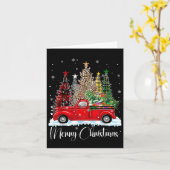 Vintager froher Weihnachtsroter LKW Alt modische C Karte (Gelbe Blume)