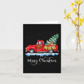 Vintager froher Weihnachtsroter LKW Alt modische C Karte (Gelbe Blume)