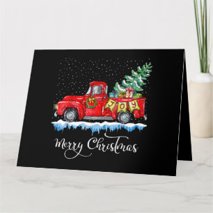 Vintager froher Weihnachtsroter LKW Alt modische C Karte