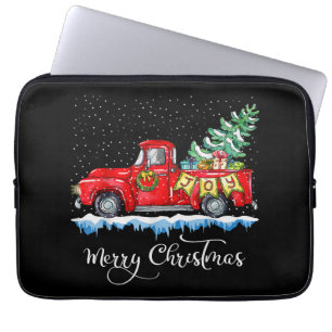 Vintager froher Weihnachtsroter LKW Alt modische C Laptopschutzhülle