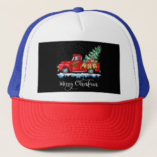 Vintager froher Weihnachtsroter LKW Alt modische C Truckerkappe