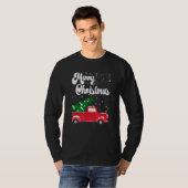 Vintager froher Weihnachtsroter LKW Alt T-Shirt (Vorne ganz)