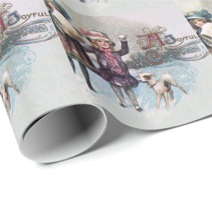 Vintager froher Weihnachtsurlaub Geschenkpapier