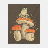Vintager Frosch mit Pilzkern Fleecedecke (Vorderseite)