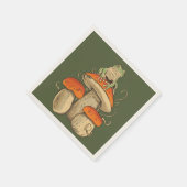 Vintager Frosch mit Pilzkern Serviette (Ecke)