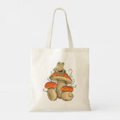 Vintager Frosch mit Pilzkern Tragetasche (Rückseite)