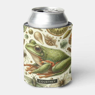 Vintager Frosch Nahtlose Wasserfarbe Dosenkühler