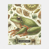 Vintager Frosch Nahtlose Wasserfarbe Fleecedecke (Vorderseite)