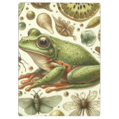 Vintager Frosch Nahtlose Wasserfarbe Klemmbrett (Rückseite)