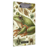 Vintager Frosch Nahtlose Wasserfarbe Klemmbrett (Rechts)