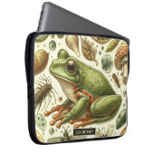 Vintager Frosch Nahtlose Wasserfarbe Laptopschutzhülle (Vorne Rechts)