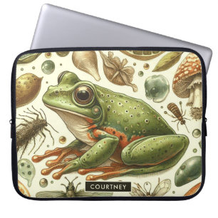 Vintager Frosch Nahtlose Wasserfarbe Laptopschutzhülle
