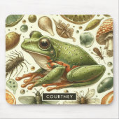 Vintager Frosch Nahtlose Wasserfarbe Mousepad (Vorne)