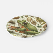 Vintager Frosch Nahtlose Wasserfarbe Pappteller (Schrägansicht)