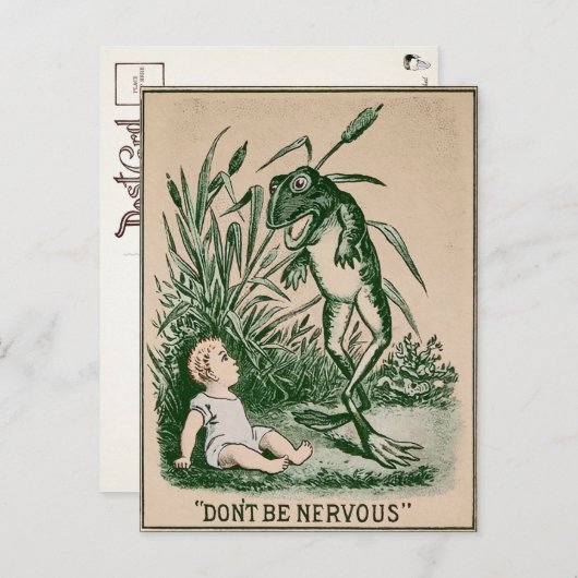 Vintager Frosch-Postkarte Postkarte (Vorne/Hinten)