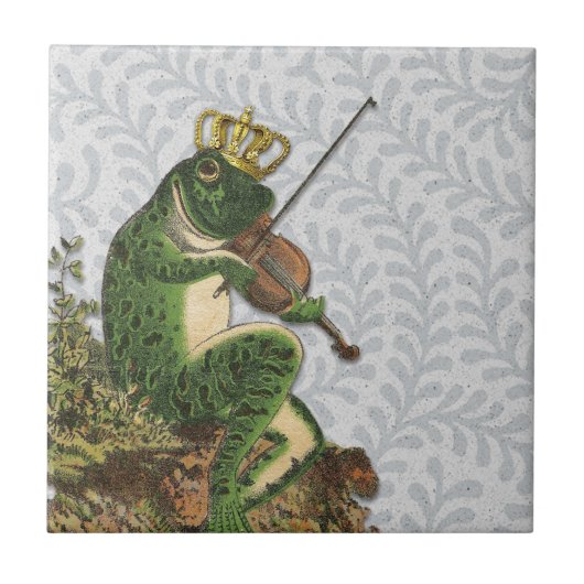 Vintager Frosch-Prinz Bezaubern Fliese (Vorderseite)