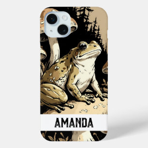 Vintager Frosch und Pilze Individuelle Name Case-Mate iPhone Hülle