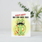 Vintager Froschmuck Ich bin ganz aufgeblasen Postkarte (Stehend Vorderseite)