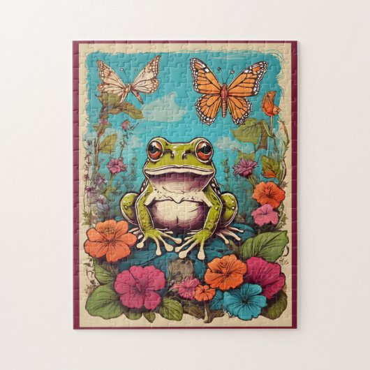Vintager Froschpuzzle Puzzle (Vertikal)