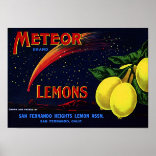 Vintager Frucht-Kisten-Aufkleber-Druck Poster