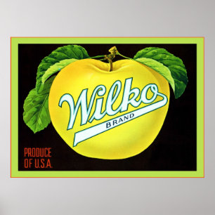Vintager Frucht-Kisten-Aufkleber Poster