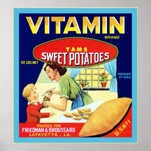 Vintager Frucht-Kisten-Aufkleber Poster
