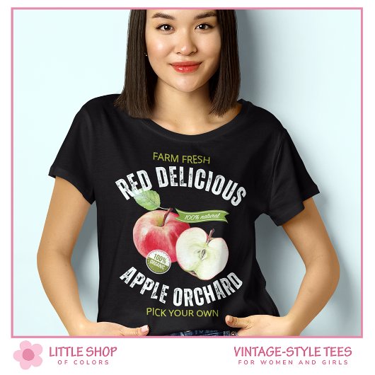Vintager Fruchtsaft Rote Äpfel T - Shirt