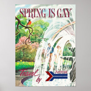 Vintager Frühjahrsfahrplakat Poster