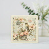 Vintager Frühling Blumenosterfest Einladung (Stehend Vorderseite)