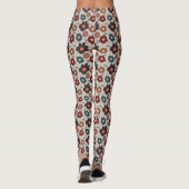 Vintager Frühling Farbige Mohnblumen Wildblumen Leggings (Rückseite)
