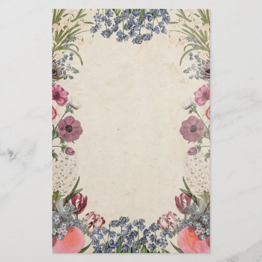 Vintager Frühling Florals Briefpapier (Vorderseite)