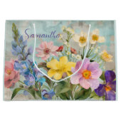 Vintager Frühling Florals Große Geschenktüte (Vorderseite)