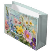 Vintager Frühling Florals Große Geschenktüte (Vorderseite Schrägansicht)