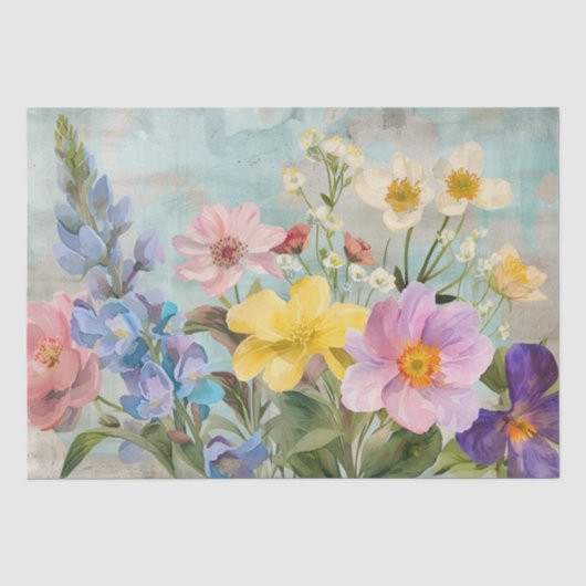 Vintager Frühling Florals Seidenpapier (Vorderseite)