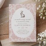 Vintager Frühling mal sonniger 1. Geburtstag Einladung<br><div class="desc">Feiern Sie Ihren kleinen Geburtstag mit dieser eleganten,  sonnigen Einladung.</div>