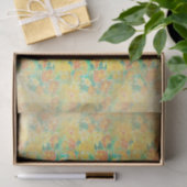 Vintager Frühling mit Blumen auf Gelb Seidenpapier (Geschenk)