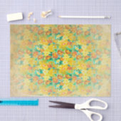 Vintager Frühling mit Blumen auf Gelb Seidenpapier (Handwerk)