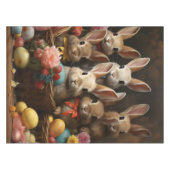 Vintager Frühling Ostereier Korb Bunny Hop Tischdecke (Vorderseite (Horizontal))