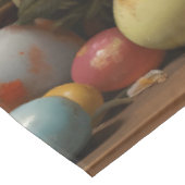 Vintager Frühling Ostereier Korb Bunny Hop Tischdecke (Schrägansicht)