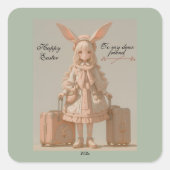 Vintager Frühling, Ostern, Quadratischer Aufkleber (Vorderseite)