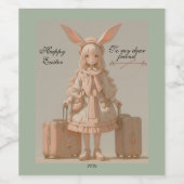 Vintager Frühling, Ostern, Weinetikett (Einzelnes Label)