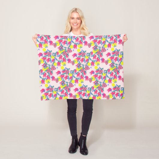 Vintager Frühling Rosa Tulips Blume Blossom Fleecedecke (Beispiel)