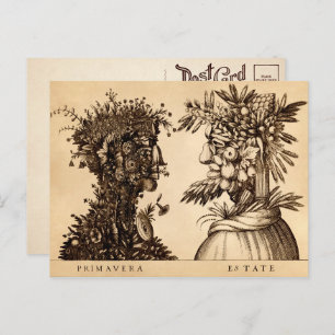 Vintager Frühling und Sommer Postkarte