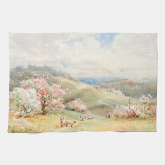 Vintager Frühling von Joseph Rubens Powell Geschirrtuch (Horizontal)