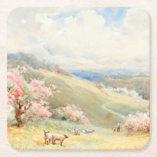 Vintager Frühling von Joseph Rubens Powell Rechteckiger Pappuntersetzer